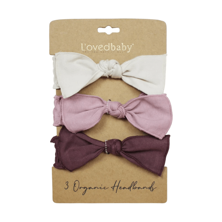 L'ovedbaby Organic 3-Piece Smocked Headband Gift Set Baby Gown L'ovedbaby Pretty in Purple  
