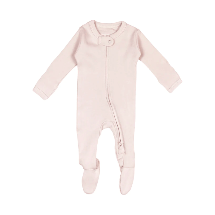 L'ovedbaby Organic 2-Way Zipper Footie Baby Gown L'ovedbaby Newborn Blush 