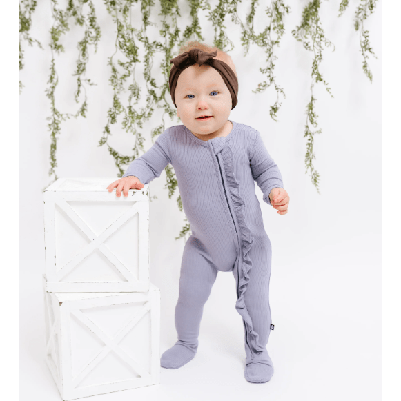 Kyte Baby Ribbed Ruffle Zippered Footie Footie Kyte Baby   