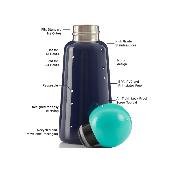 Lund Skittle Mini Water Bottle-  Indigo & Turquoise Water Bottle Lund London   