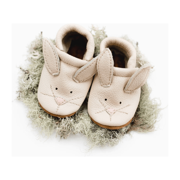 Starry Knight Cute Critter Leather Moccasin- Bunnies Baby Shoes Starry Knight Designs NB-3 Months  