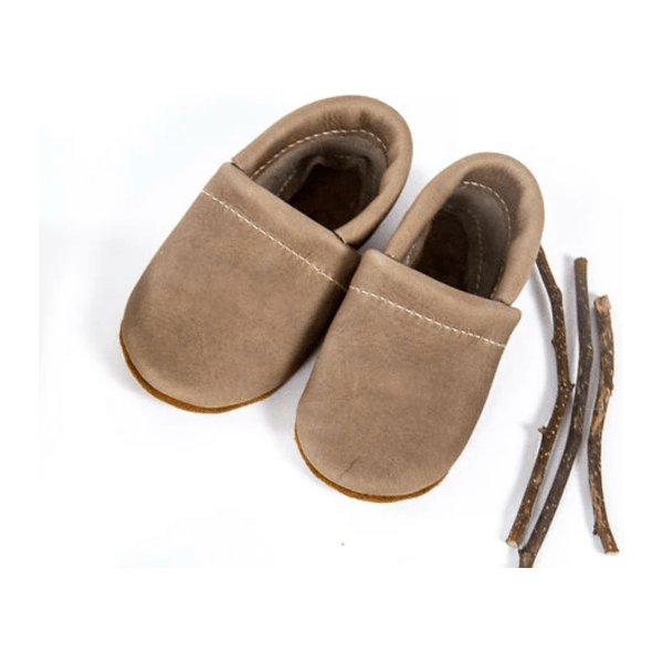 Starry Knight Waxed Leather Moccasin- Fossil Baby Shoes Starry Knight Designs NB-3 Months  