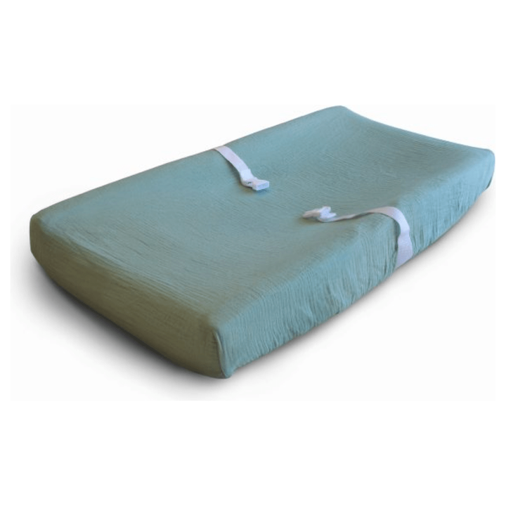 Mushie Extra Soft Muslin Changing Pad Cover Swaddles & Blankets Mushie Roman Green  
