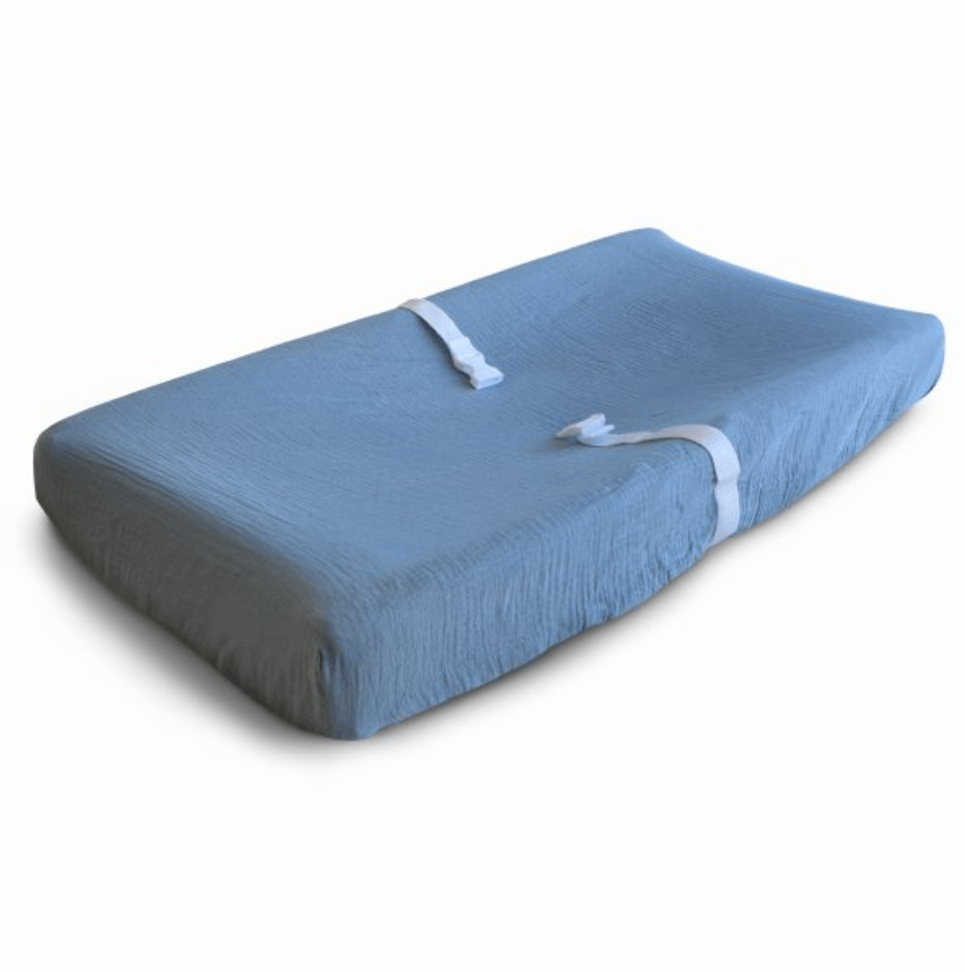 Mushie Extra Soft Muslin Changing Pad Cover Swaddles & Blankets Mushie Tradewinds  