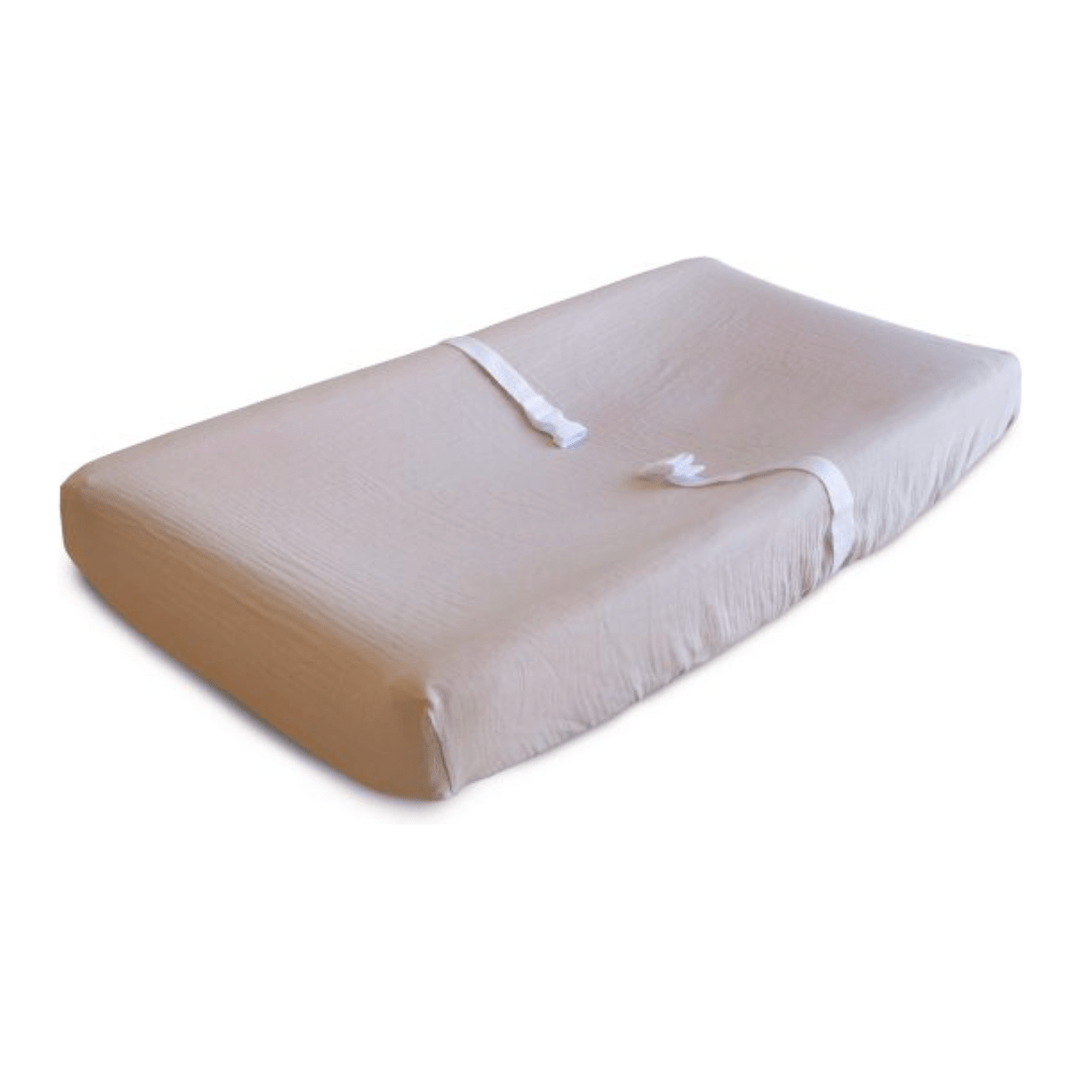 Mushie Extra Soft Muslin Changing Pad Cover Swaddles & Blankets Mushie Blush  