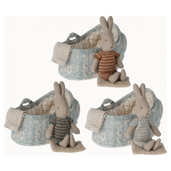 Maileg Rabbit In Carrycot- Micro Dolls Maileg   