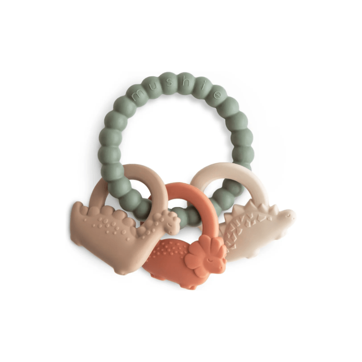 Mushie Teething Ring- Dino Pacifiers and Teething Mushie   