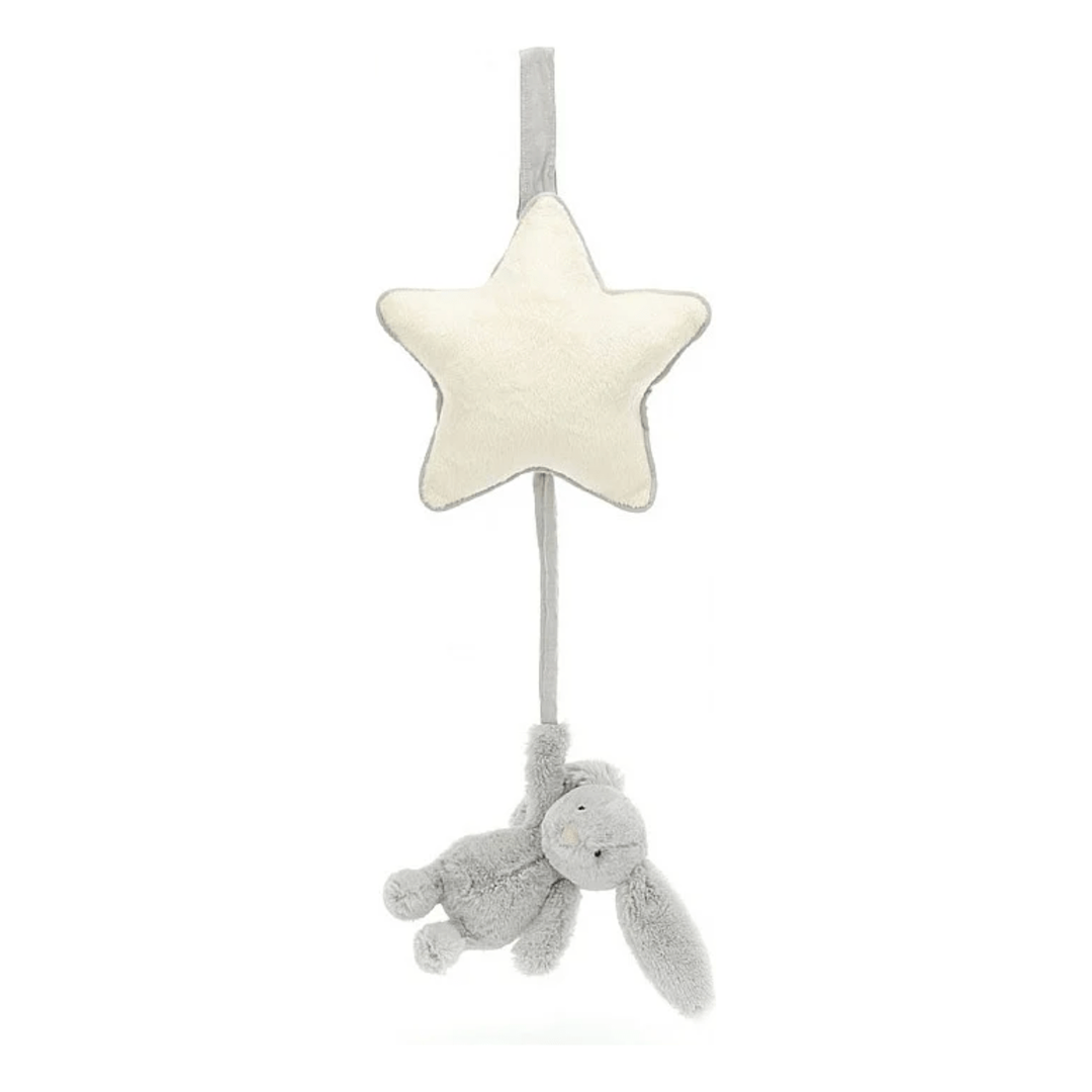 Jellycat Bashful Bunny Musical Pull - Grey Jellycat Bashful Bunny Musical Pull - Grey