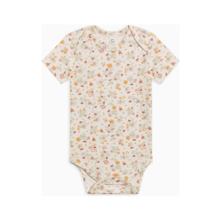 Colored Organics Afton Bodysuit- Bianca Floral/ Berry bodysuit Colored Organics NB  