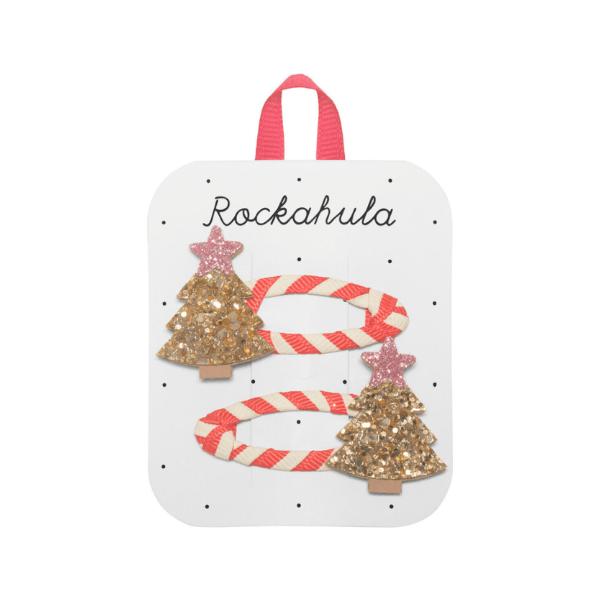 Rockahula Stripy Christmas Tree Clips Hair clip Rockahula   