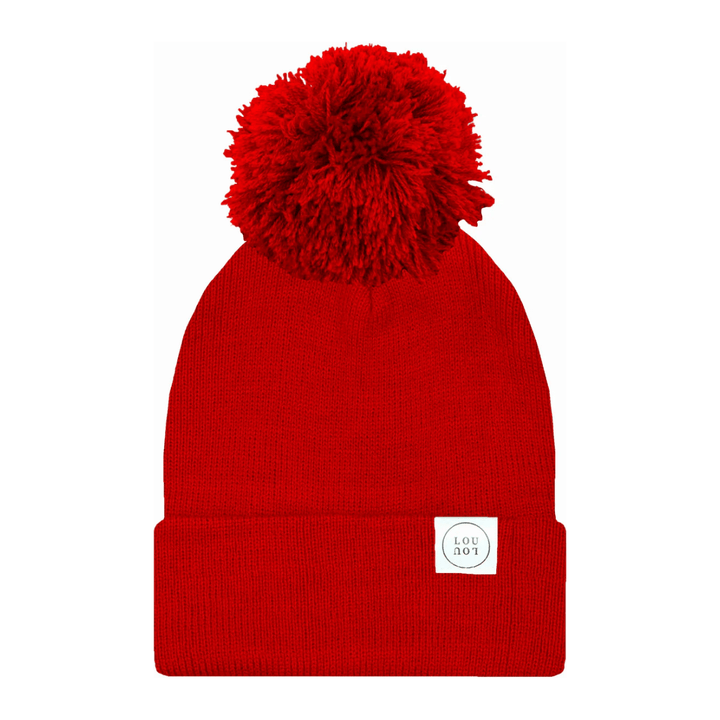 Lou Lou & Company Beanie With Pom Toddler 6mo-4yrs hat Lou Lou & Company Cherry Red