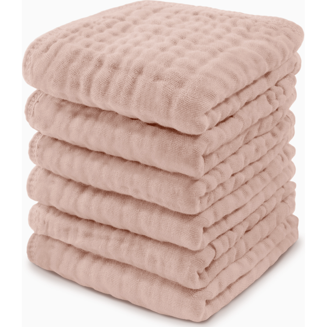 Comfycubs 100% Muslin Cotton Baby Washcloths Bath Time Comfycubs Blush