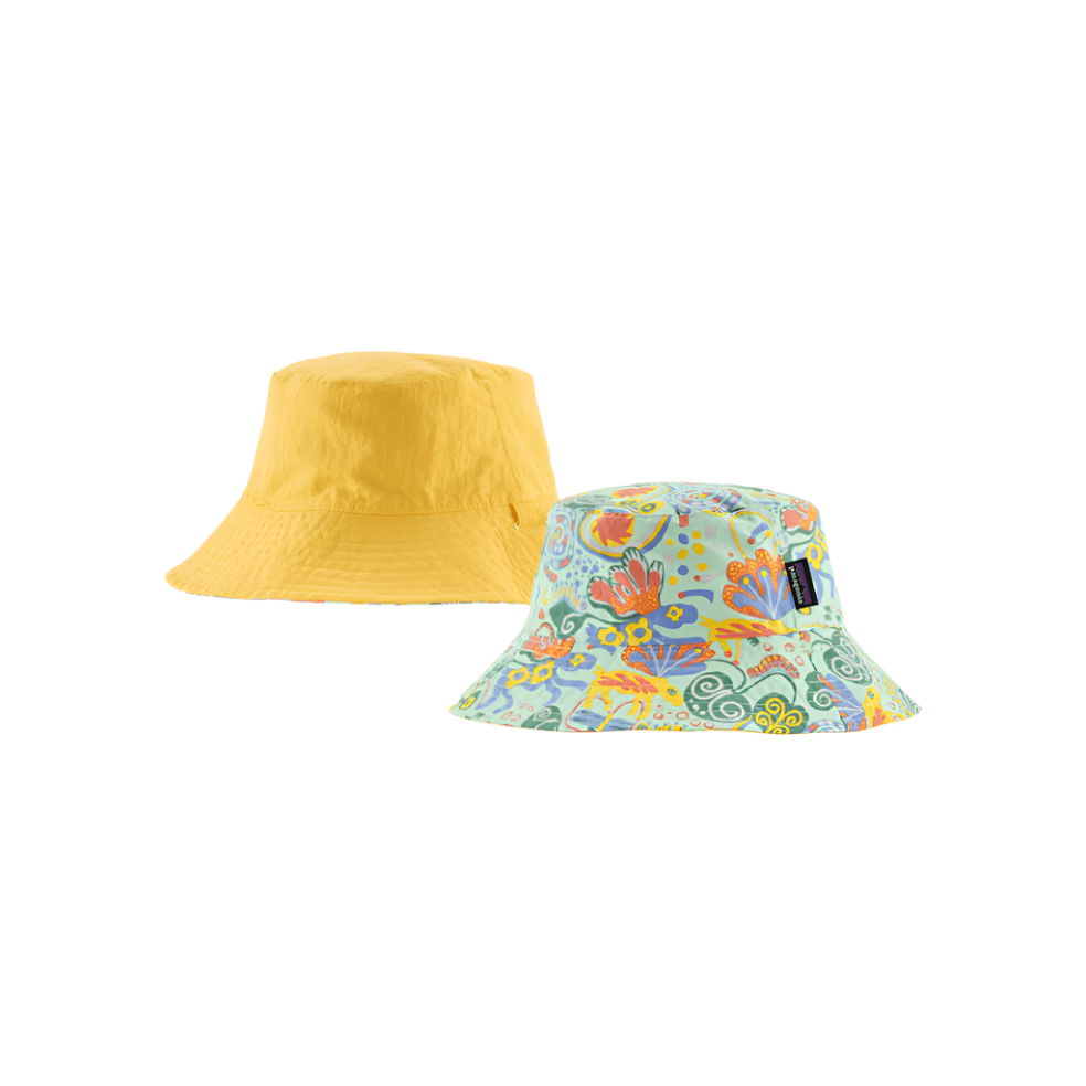 Spring 2025 Patagonia Baby Sun Bucket Hat Baby & Toddler Hats Patagonia Meadow Moose- Rinsed Green 3M