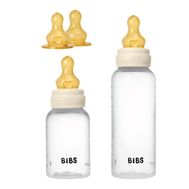 BIBS Grow and Flow Bottle Complete Set- 5oz/9oz Bottles & Sippies BIBS USA Ivory