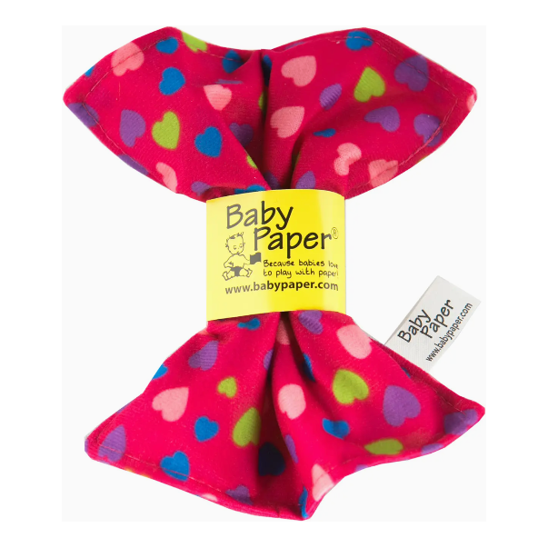 Baby Paper Crinkle Paper- Pink Hearts Crinkle Paper Baby Paper