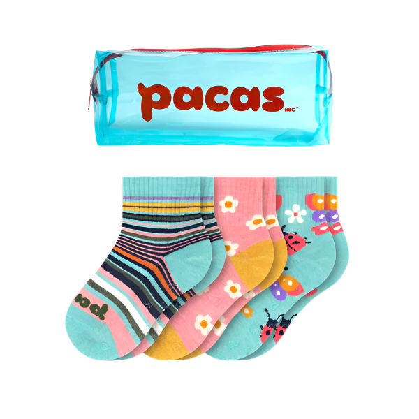 Pacas Toddler Gripper Socks 3 Pack- Outdoor/Bugs Socks Pacas