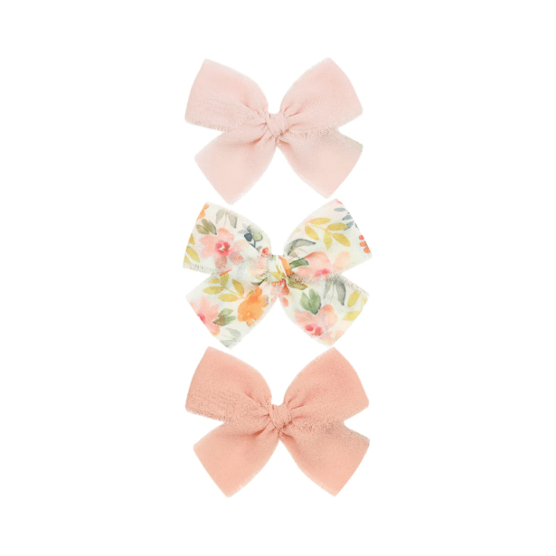 Lou Lou & Company Chiffon Bow 3 Pack Hair clip Lou Lou & Company Blush Clips