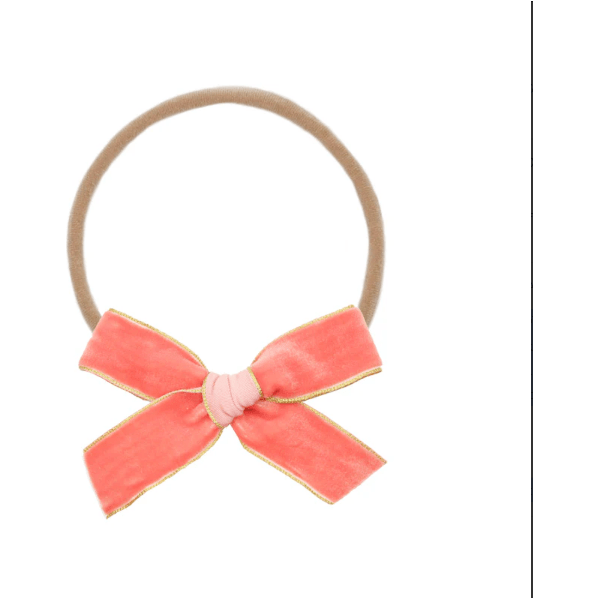 Lou Lou & Company Ribbon Bow -Velvet Headband Headband Lou Lou & Company Grapefruit Velvet