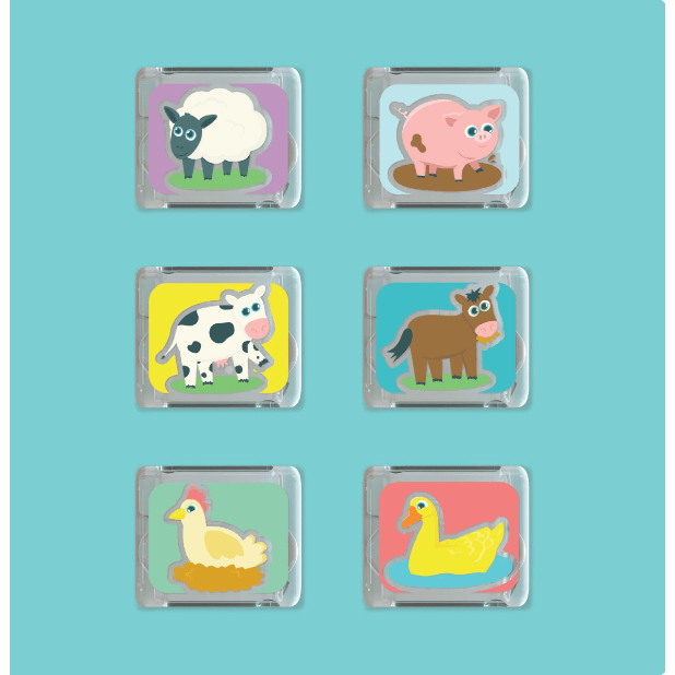 Glo Pals Limited Edition Spring Light-Up Cubes 6 Pack Bath Time Glo Pals Farm Frenzy
