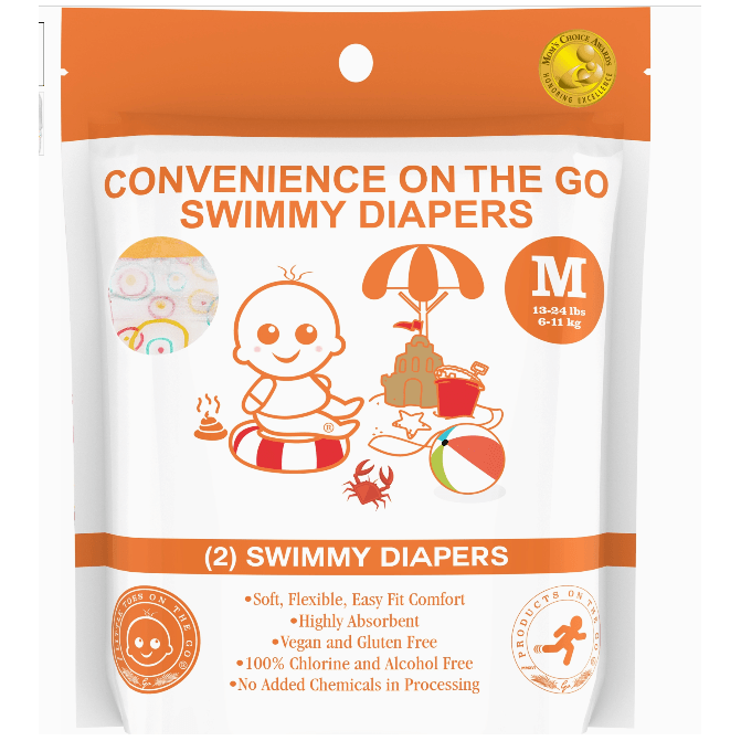 Products on the Go- Medium Little Toes Natural Disposable Swimmy Diapers 2 Pack Swim Diapers & Potty Learning Products on the Go