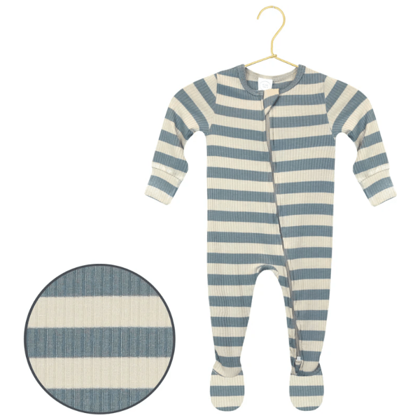 Lou Lou & Company Zippered Footie- Lincoln Ribbed Footie Lou Lou & Company