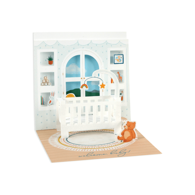 Up with Paper Pop Up Card-Baby Crib Greeting cards Jumping Jack Press