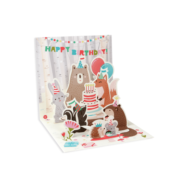 Up with Paper Pop Up Birthday Card- Woodland Animals Greeting cards Jumping Jack Press