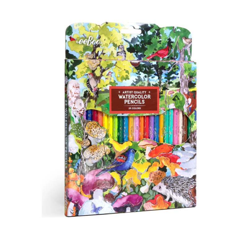 eeBoo Mushroom Watercolor Pencils- 24 Piece Pencils eeBoo