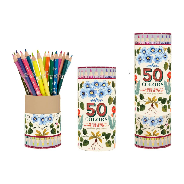 eeBoo Flora's Double-Sided Colored Pencils- 25 Pieces Colored Pencils eeBoo