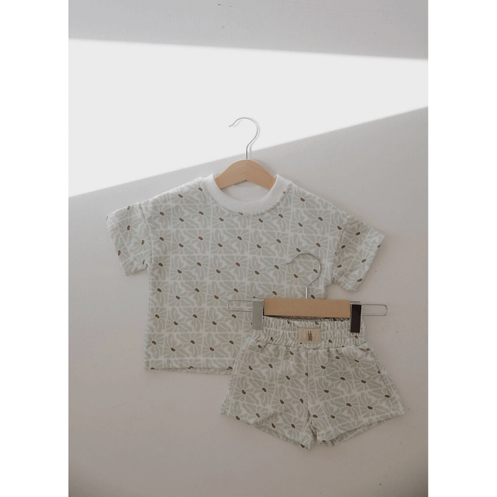 Forever French Baby Terry Short Set- Coast Short Set Forever French Baby 12-18 Months