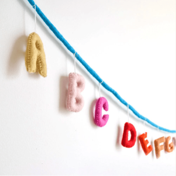 Tara Treasures Colorful Felt Alphabet Garland Nursery Decor Tara Treasures