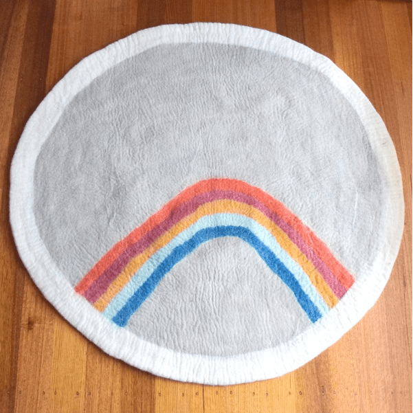 Tara Treasures Earthy Rainbow Felt Nursery Rug Nursery Decor Tara Treasures