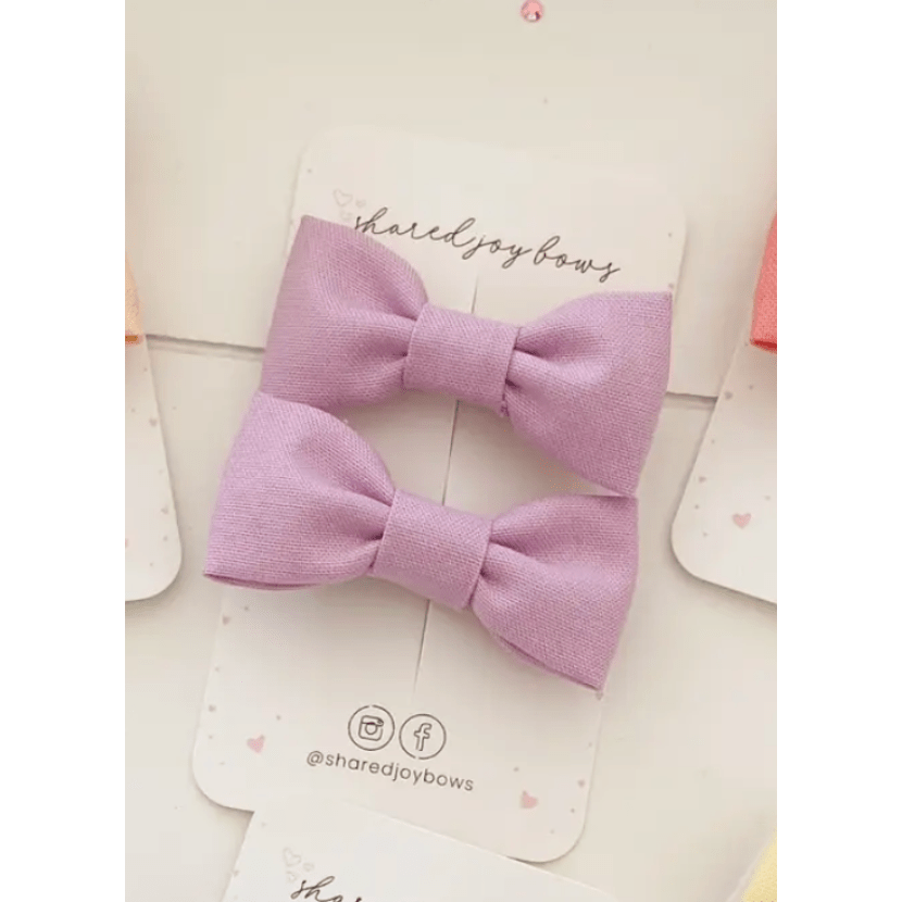 Shared Joy Bows Pigtail Hair Clips- Lavender Hair clip Shared Joy