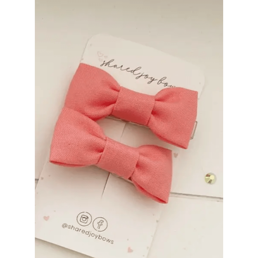 Shared Joy Bows Pigtail Hair Clips- Pink Hair clip Shared Joy