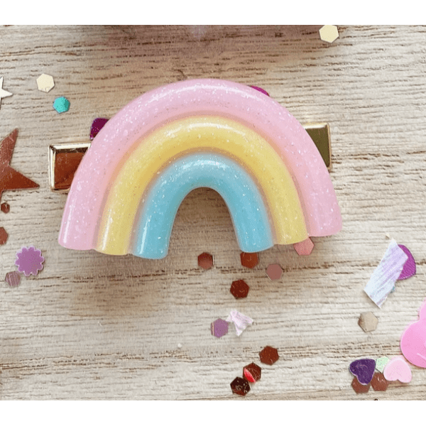 Shared Joy Bows Resin Hair Clips- Glitter Rainbow Hair clip Shared Joy