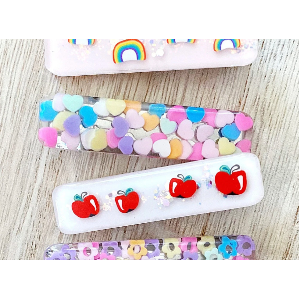 Shared Joy Bows Resin Hair Clips- Hearts Hair clip Shared Joy