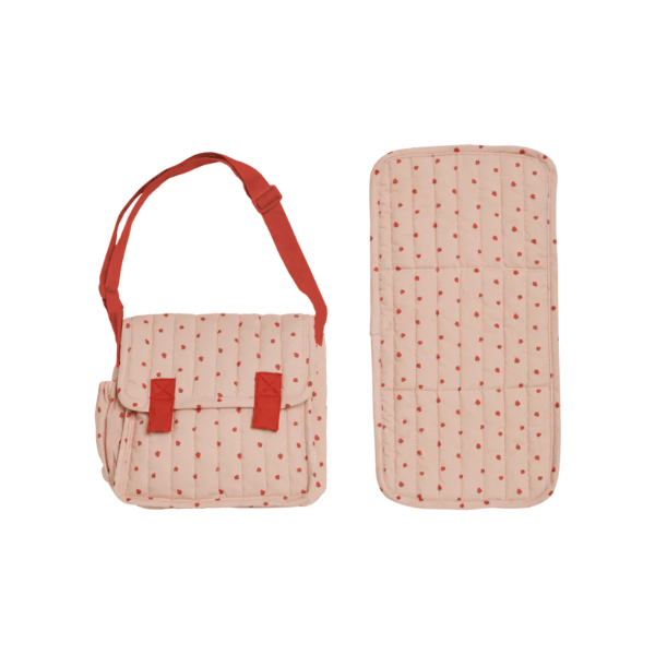 Olli Ella Carrie Convertible Changing Set- Strawberry Diaper Bag Olliella