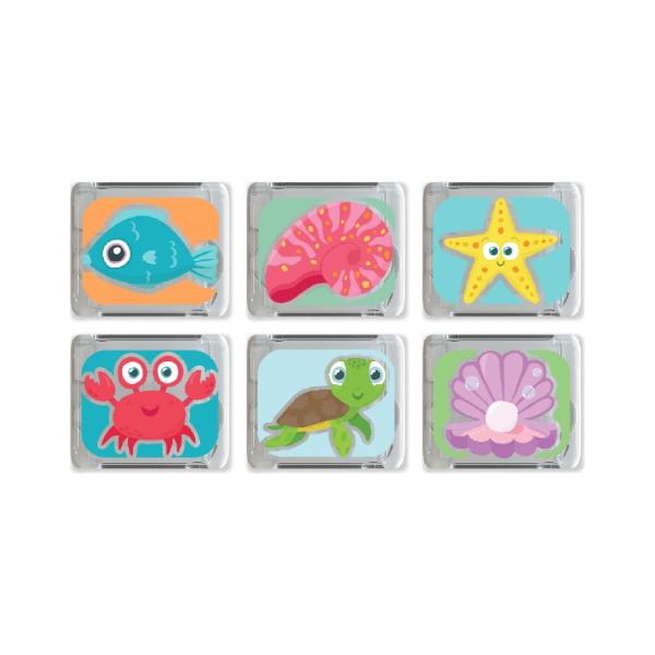 Glo Pals 6 Pack Light Up Cubes Gift Set- Ocean Bath Time Glo Pals
