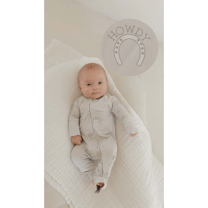 Forever French Baby Bamboo Zip Pajamas- Howdy Romper Forever French Baby