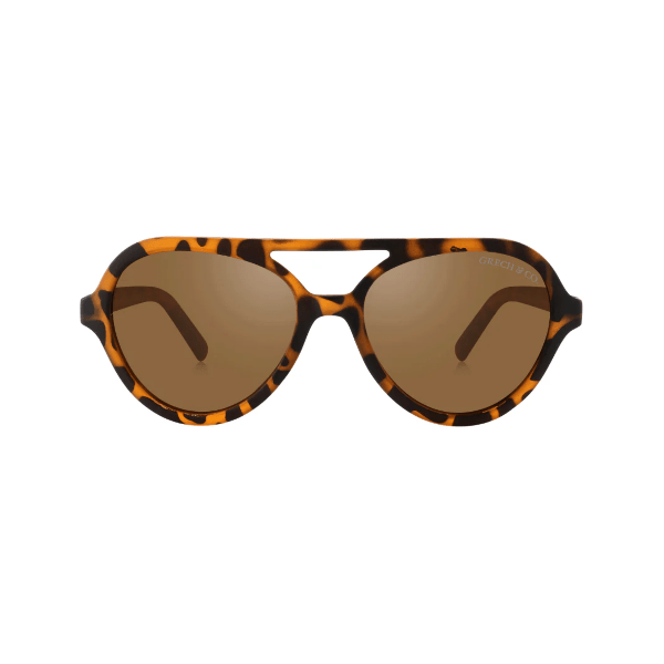 Grech & Co Aviator Polarized Sunglasses- Tortoise Sunglasses Grech & Co 0-2 Years