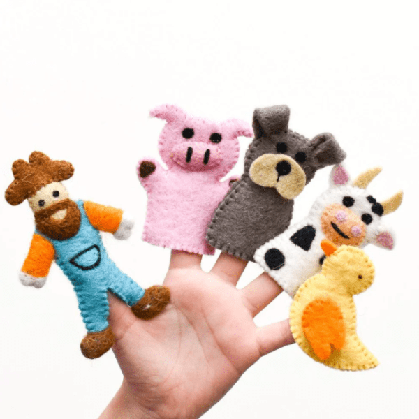Tara Treasures Old MacDonald Farm Animals A, Finger Puppet Set Finger Puppet Tara Treasures