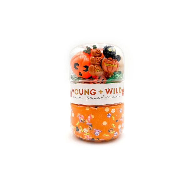 Young + Wild and Friedman - Grab & Go Dough Jar - Jack O Lantern Clay/Dough Young + Wild and Friedman