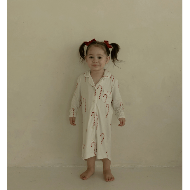 Forever French Toddler Bamboo Sleeping Dress- Candy Cane Sleep Dress Forever French Baby