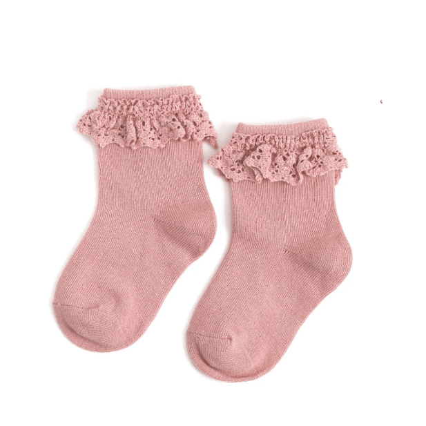 Little Stocking Co. - Blush Pink Lace Midi Sock kids socks Little Stocking Co.