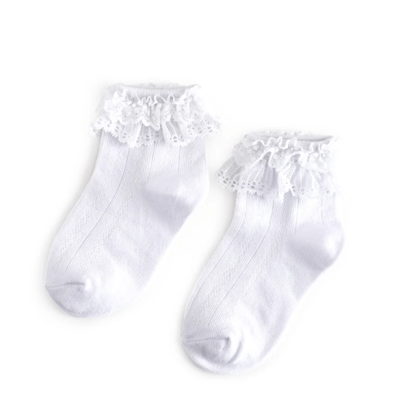Little Stocking Co. - Lace Bobby Socks- White kids socks Little Stocking Co.