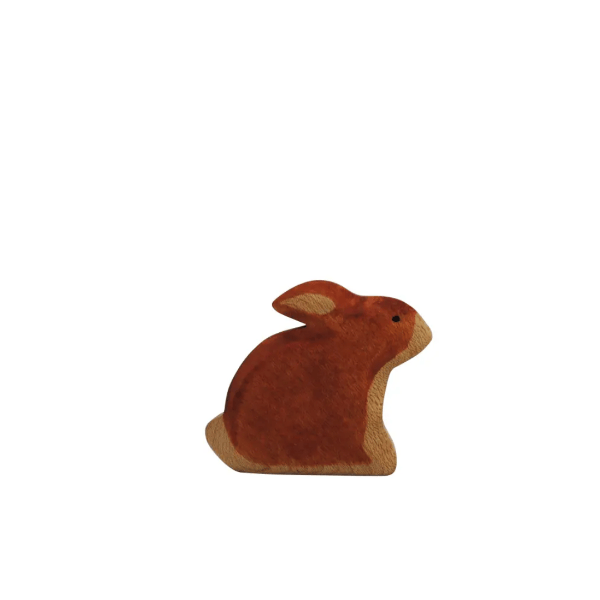 Brown rabbit-shaped object on a white background