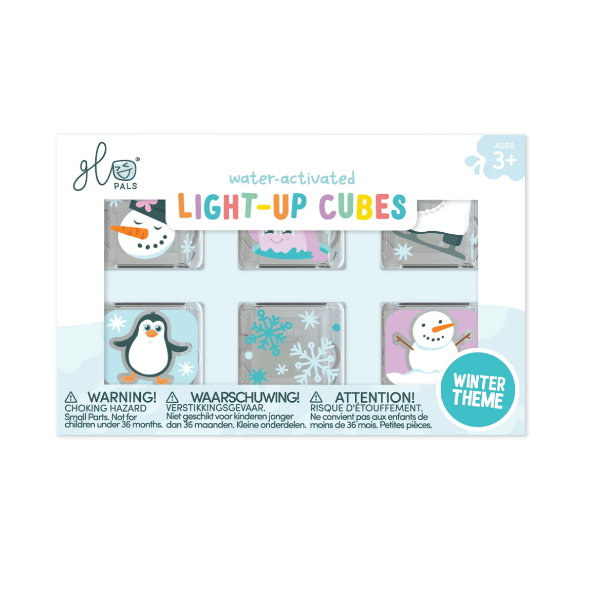 Glo Pals 6 Pack Light Up Cubes Gift Set- Winter Bath Time Glo Pals