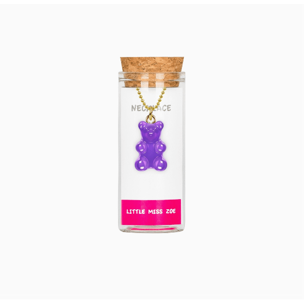 Little Miss Zoe Kids Charm Necklace- Purple Gummy Bear Apparel Accessories Little Miss Zoe