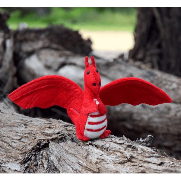 Tara Treasures Felt Dragon Toy- Red Felt Toy Tara Treasures