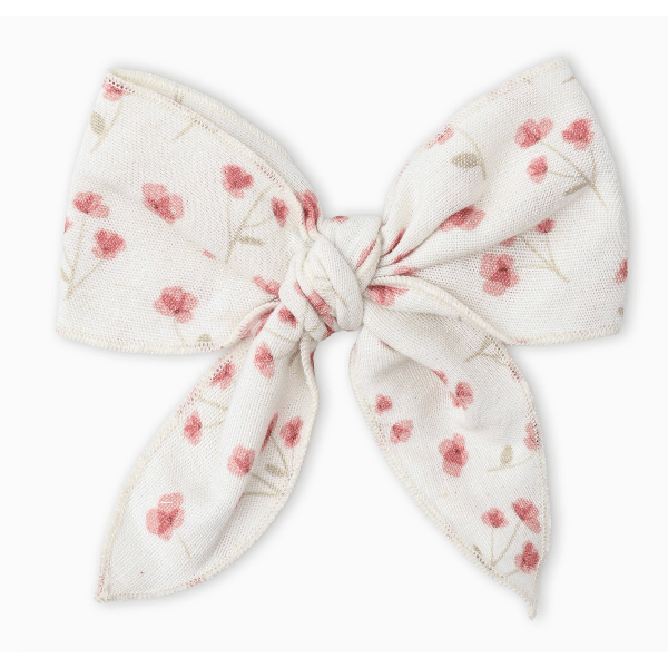 Makemake Organics Hair Bow Clip- Pink Bloom Hair Bow Makemake Organics